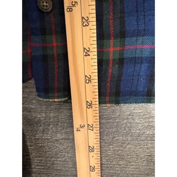 Jachs New York Men's Recycled Flannel Blue/Green Shirt Large‎ Gorpcore Classic - Picture 10 of 12